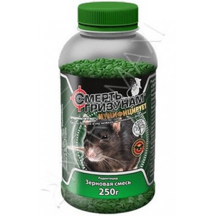 Cмерть гризунам зерно ПЕТ банка 250 г (арахіс)