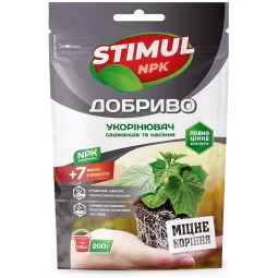 Удобрение кристаллическое Stimul NPK Укоренитель для саженцев и семян 200 г Удобрение кристаллическое Stimul NPK Укоренитель для саженцев и семян 200 г